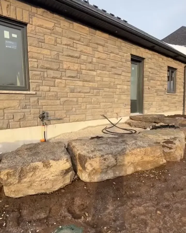Conduit stubbed up and the site prepped for a 14 kW Generac standby generator