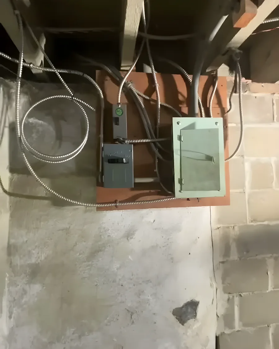 The old 60 amp fuse panel at the Hanover Legion, before the Square D breaker panel went in