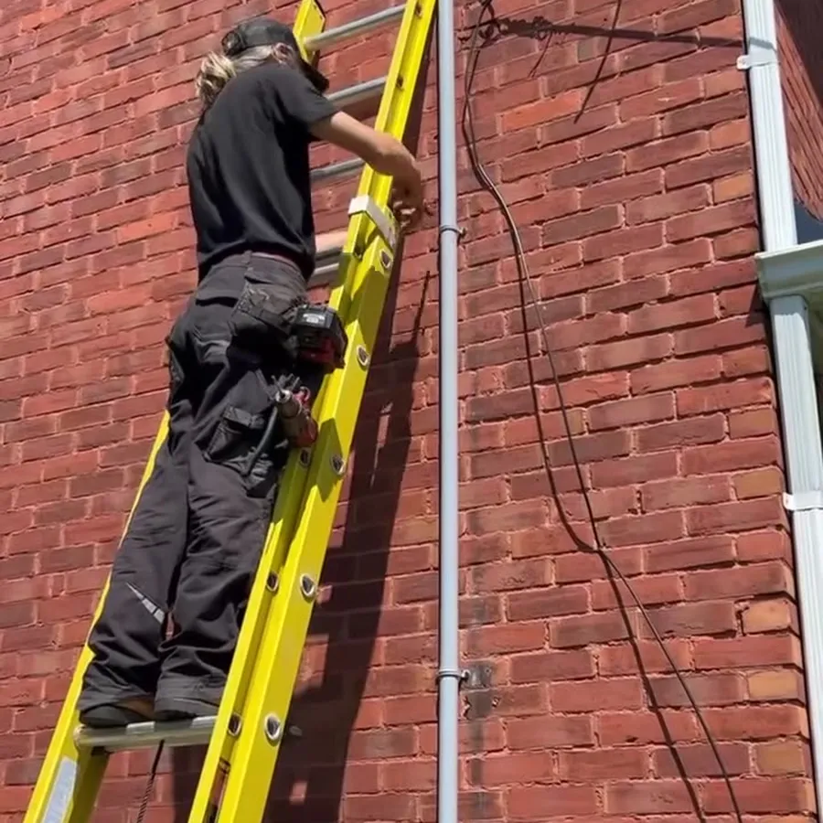 Emergency call: damaged meter base and service stack, step 3: Service stack going up