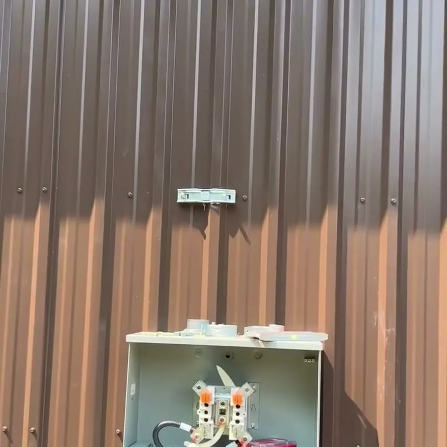 A 200 amp meter base and transfer switch, day one of a bigger job, step 2: New meter base mounted