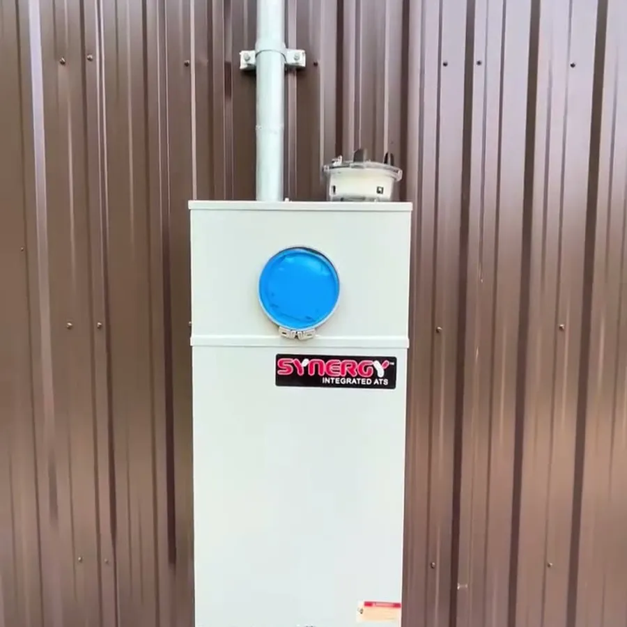 A 200 amp meter base and transfer switch, day one of a bigger job, step 4: Meter base on, mast tied in