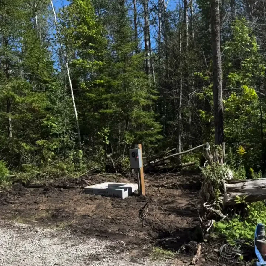 Single phase pad-mount transformer and central meter, step 4: Site graded back