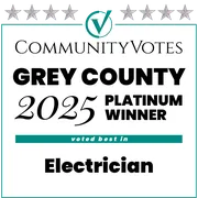 CommunityVotes Grey County 2025 Platinum Winner, Electrician